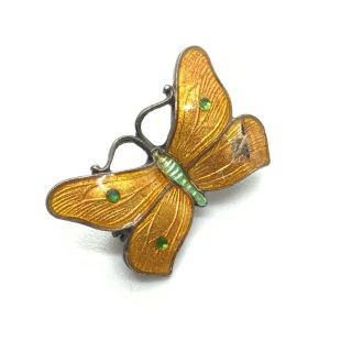 Antique Art Deco Silver Enamel Butterfly Brooch Ja&s 166