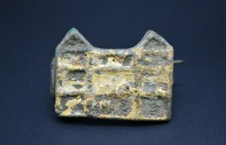 Ancient Roman Style Bronze Fort Gate Brooch