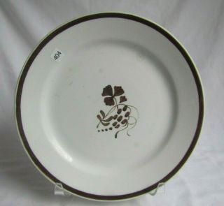 Clementson Bros.  Antique Ironstone China Tea Leaf 8 " Plate Copper Luster