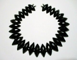 Victorian Antique Whitby Jet Mourning Necklace Marquise Links - Parts