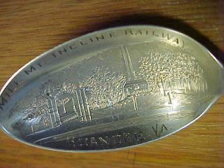 Roanoke Va.  Sterling Silver Souvenir Spoon Mill Mountain Incline Railway