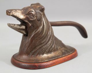 Antique Patented 1920 Nickel Plated Cast Iron Figural Collie Dog Nutcracker,  NR 3