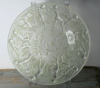 Antique Early 20thc Art Deco Phoenix Consolidated Art Glass Dancing Nudes Plate