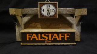 Vtg Falstaff Clock Beer Lighted Sign Cash Register Bar Topper Rare