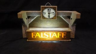 VTG FALSTAFF Clock Beer Lighted Sign Cash Register Bar Topper RARE 2
