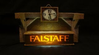 VTG FALSTAFF Clock Beer Lighted Sign Cash Register Bar Topper RARE 3