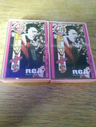 Elvis Presley 40 Greatest Hits Vol 1 & 2 Rare Rca Pink Cassettes And Cases 1978