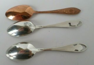 Sterling Silver Mark Twain ' s & Lincoln & Cooper Denver Co 3 Souvenir Spoons 2