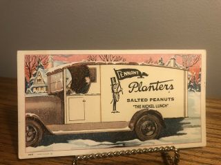 Vintage 1930’s Planters Peanuts Christmas Card Delivery Truck Very Rare