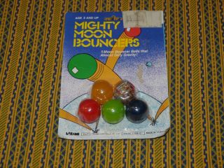Vtg Larami Mighty Moon Bouncers - Small Rubber Bouncing Balls Rare Nip 1189 - 0