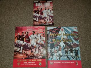 Arsenal Legends V Milan Glorie & Real Madrid (2 Programmes And Rare Flyer)
