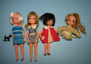 Vintage 1967 Uneeda Tiny Teen Hasbro Dolly Darling Plus 2 Other Dolls
