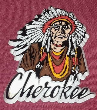 Vintage Rubber Refrigerator Magnet Cherokee Chief Native American Indian Antique