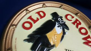 RARE Vintage Old Crow Round Sign Composite Those in the Know Ask for Plaque VG 3