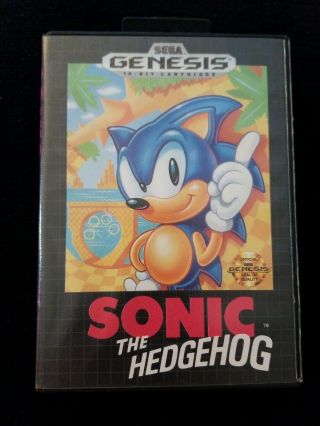 Sonic The Hedgehog Retail Version (sega Genesis,  1991) Complete Rare Authentic