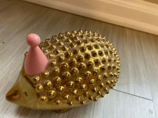 OH JOY Target Metallic Gold Ceramic Hedgehog Birthday figurine RARE 2
