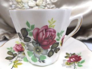Royal Dover Antique Tea Cup Saucer Porcelain Floral Multi - color Post1940 England 2