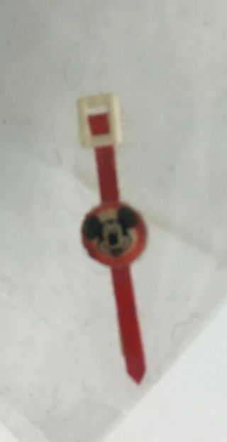 Vintage Dollhouse Miniature Mickey Mouse Red Watch Walt Disney Productions 2