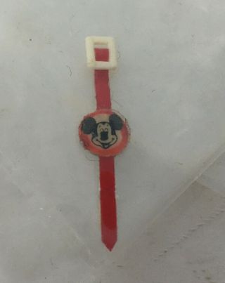 Vintage Dollhouse Miniature Mickey Mouse Red Watch Walt Disney Productions 3
