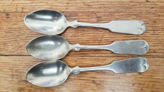3 Antique Vintage Collectible Spoons 6 " Rogers & Bro German Silver