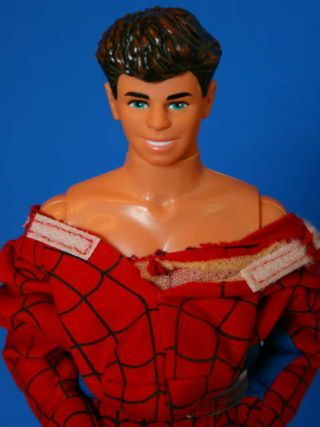 Mattel Vintage Barbie & The Rockers Derek Doll Wearing Spider - Man Costume 1980s