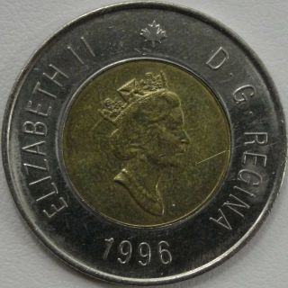 1996 $2 Canada 2 Dollars,  German Planchet,  Bu,  Unc,  Rare,  Canadian Toonie,  7217