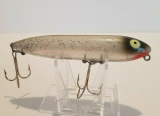 Vintage Heddon Zara Spook Fishing Lure Silver Glitter Topwater Bass