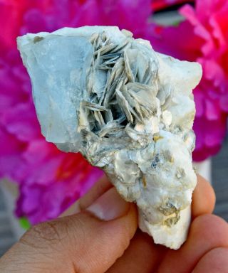 363 Ct Ultra Rare Top Quality Aquamarine Crystal Specimen With Muscovite
