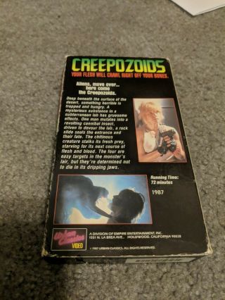 Creepozoids Urban Classics Rare Cult Creature Sci - Fi Alien Horror VHS 2