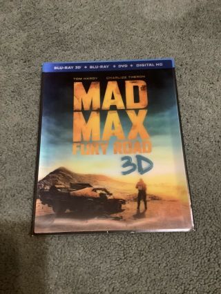 Mad Max: Fury Road (blu - Ray 3d/blu - Ray/dvd W/ Slipcover) - Rare,  Out Of Print