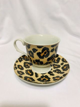 Leopard Print Tea Cup And Saucer 3