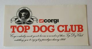 Very Rare Vintage Corgi Toys Top Dog Club Shop Promo Flyer 1981 Diecast Cars