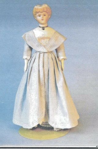 17 - 18 " Antique China Head/parian Fashion Lady Doll Dress Overdress Undies Pattern