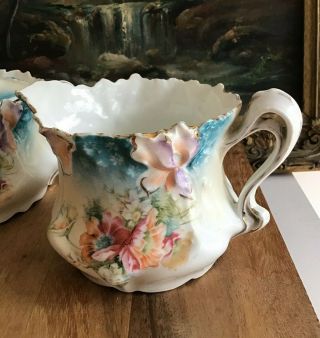 Antique RS PRUSSIA Large CREAMER and SUGAR Early Years 2
