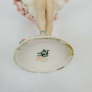 Vintage Porcelain Delicate Ballerina Lace Tutu Dress Gold Trim Marked Germany 2