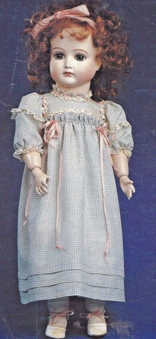16 " - 18 " Antique French Jumeau Doll Hi - Waist Yoke Dress/skirt Tucks Pattern German