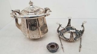 1851 Elkington & Co E&co Silverplate 19th C Coffee Tea Pot W/stand