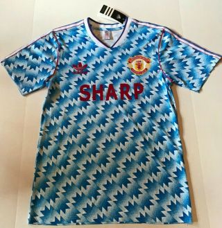 Rare Vintage Adidas Manchester United Sharp Soccer Football Jersey Sz L