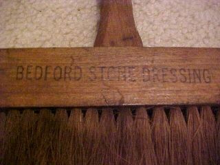 Rare Vintage Bedford (ind. ) Stone Dressing Adv.  Wood Handle Brush