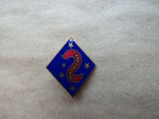 Wwii Usmc Rare 1st Marine Division Patch Crest Di/crest Pin - Back Unmarked
