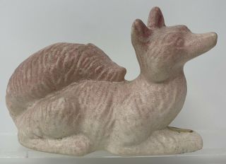 Rare Vintage Niloak Pottery Pink & White Ceramic Fox Planter