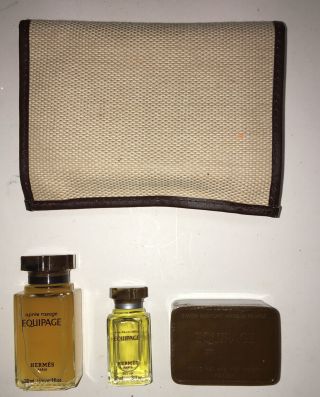 Rare Authentic Hermes Perfume and Travel Bag /1960’s Era Pan Am Promotion 3