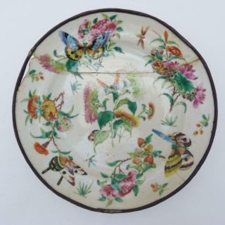 Chinese Famille Rose Porcelain Plate,  Late 19th Century,  Guangxu Period