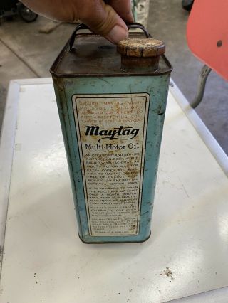 Maytag Antique Hit And Miss Gas Engine 1 Gallon Oil Can 3