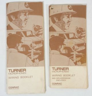 Vintage 1976 Turner Microphones Wiring Booklets Cb Radio Ham Citizens Band