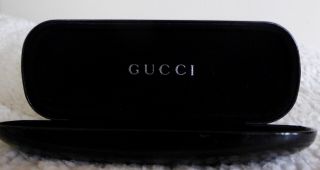 Gucci Vintage Black Leather Eyeglass / Sunglass Hard Case