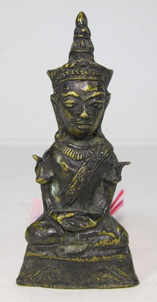 19 C Buddha Bronze Arakan Burma Jambhupati Miracle Votive Buddha Thai Export Yqz