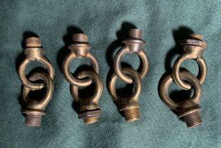 8 Antique Vintage Brass Chandelier Light Fixture Socket Loop Parts