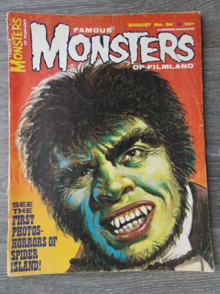 Famous Monsters Of Filmland Aug 1965 34 Dr.  Jekyll Mr.  Hyde Rare Spider Island