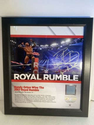 Signed Randy Orton Royal Rumble Wwe Plaque 47/199 W Ring Mat Rare Signed
